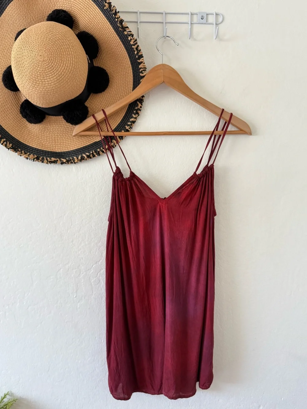 Acacia Swimwear Red Tie Dye Strappy Tank Top Cami XS Beachy Vacation - Picture 5 of 15